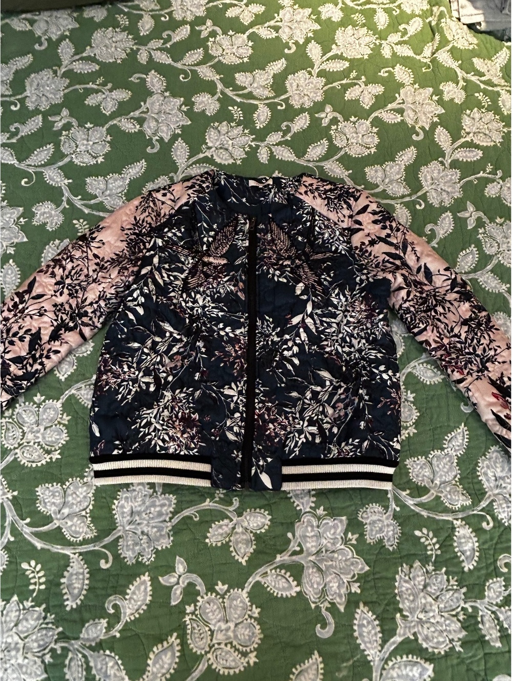 Parker Floral Bomber Jacket Size Large